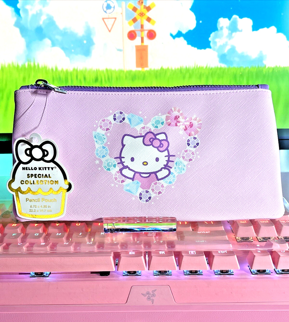 Hello Kitty Pencil Pouch Case Zipper Special 2024 Sanrio HK Bejeweled Pink